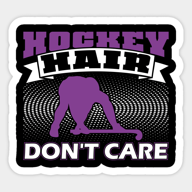 Hockey Hair Don't Care Sticker by FancyVancy